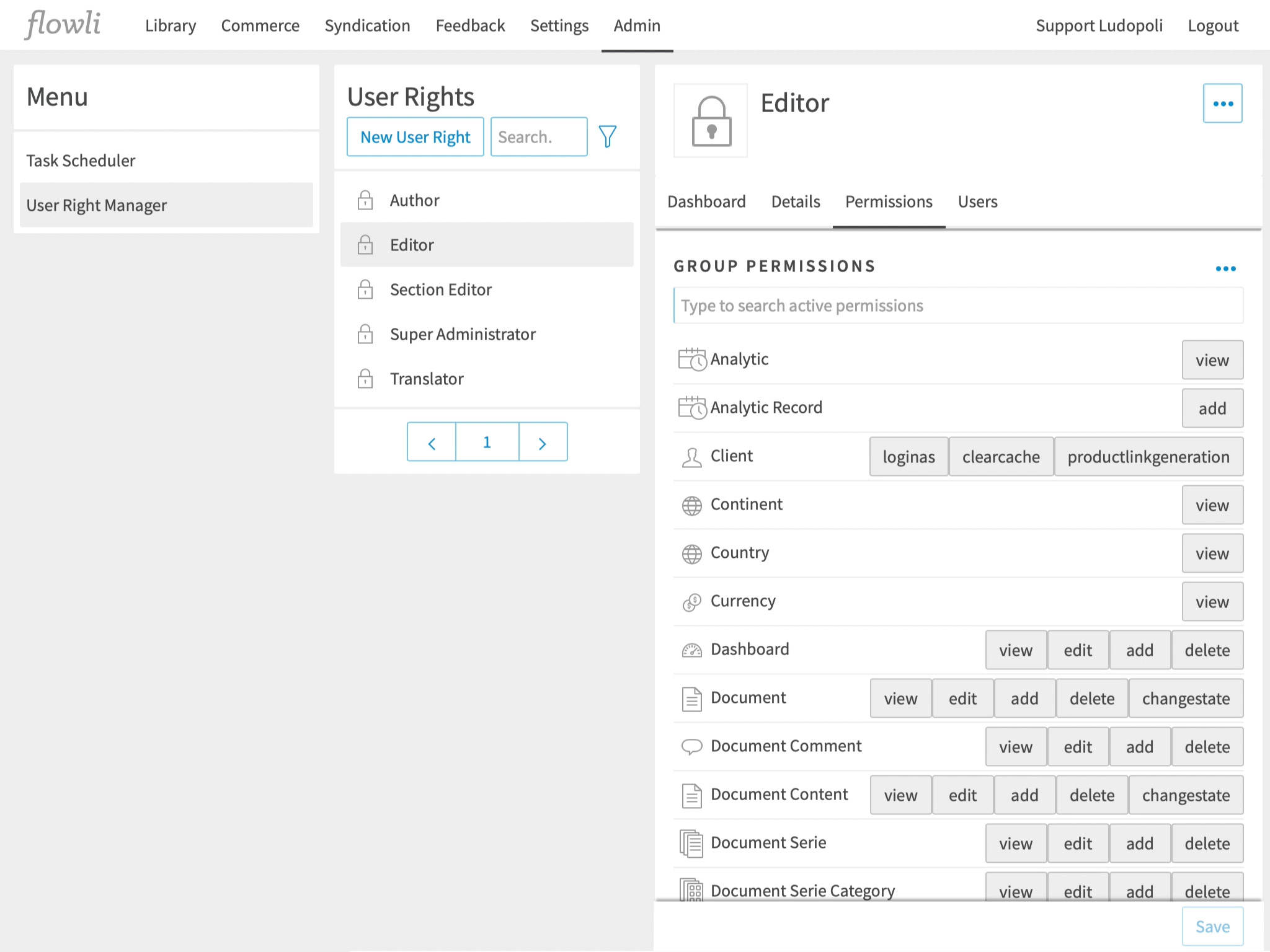 Flowli UI – Clear roles and permissions in Flowli